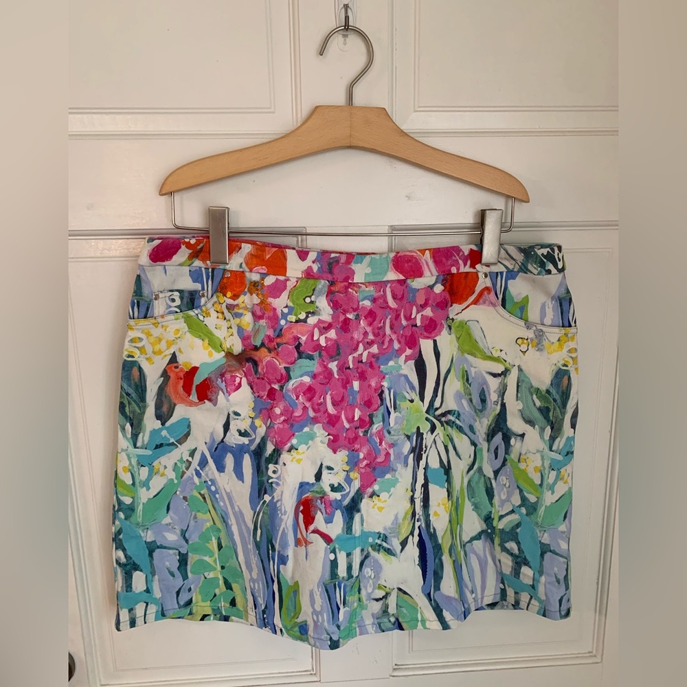 Claire Dejardins Wearable Art Garden Skirt with Shorts XL